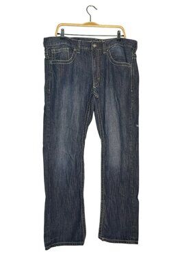 Helix Men's Slim Fit Dark Wash Contrast Stitch Jeans 38x32